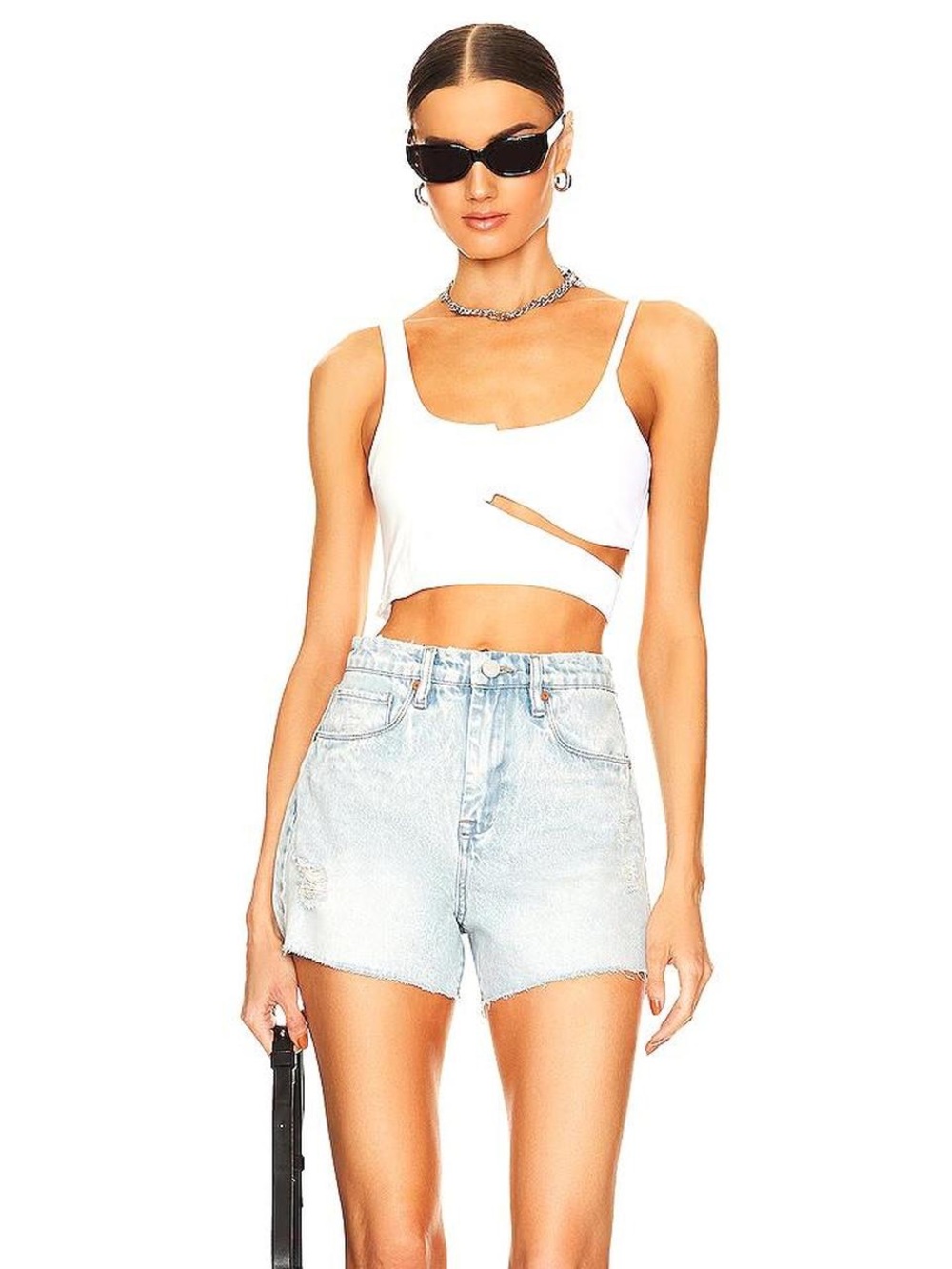 Blank NYC The Reeve Ultra High-Rise Cut-Off Shorts | White | Size 30